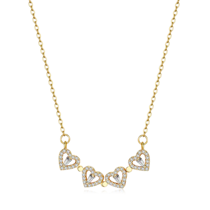 Lucky Clover Hearts Necklace