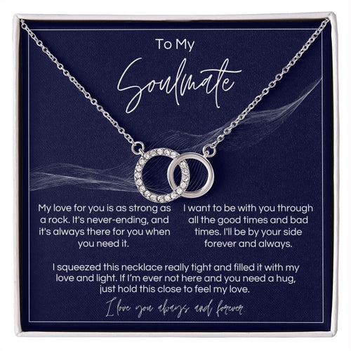 To My Soulmate - Strong As A Rock - Interlocked Rings - Dark Card