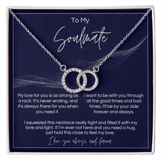 To My Soulmate - Strong As A Rock - Interlocked Rings - Dark Card