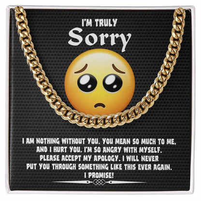 Sorry - Accept My Apology - Cuban Chain Link Necklace