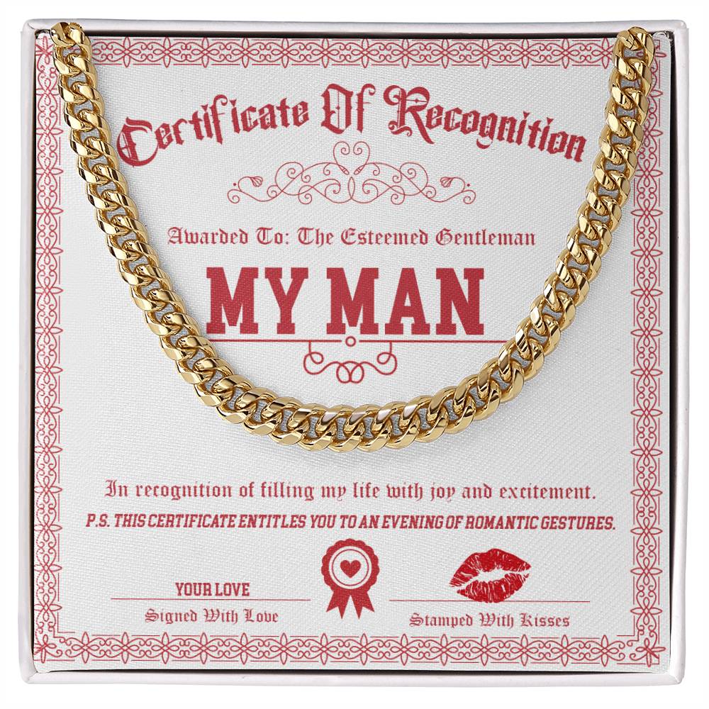 My Man - Esteemed Gentleman - Cuban Chain Link Necklace