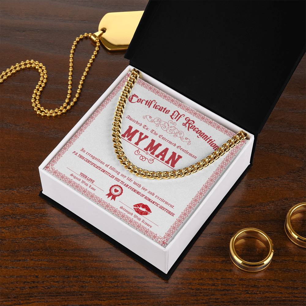 My Man - Esteemed Gentleman - Cuban Chain Link Necklace