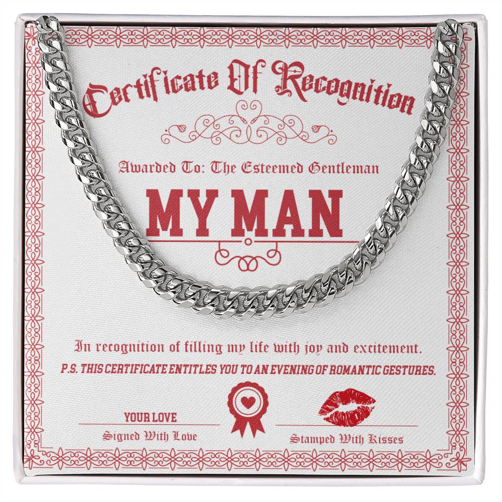 My Man - Esteemed Gentleman - Cuban Chain Link Necklace