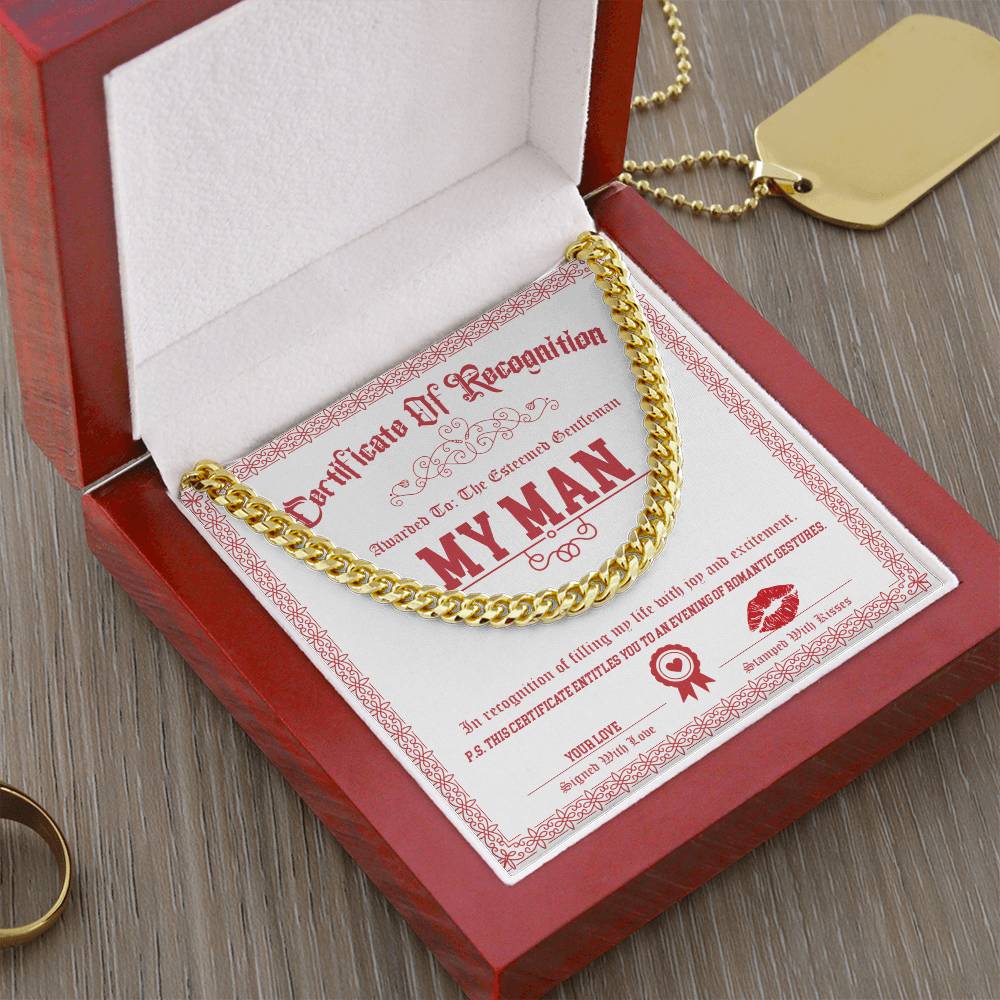 My Man - Esteemed Gentleman - Cuban Chain Link Necklace