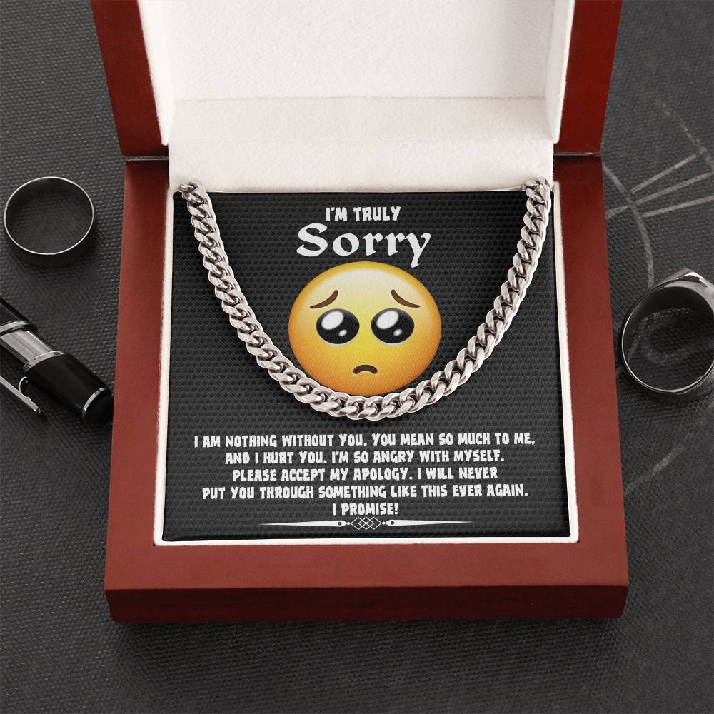 Sorry - Accept My Apology - Cuban Chain Link Necklace