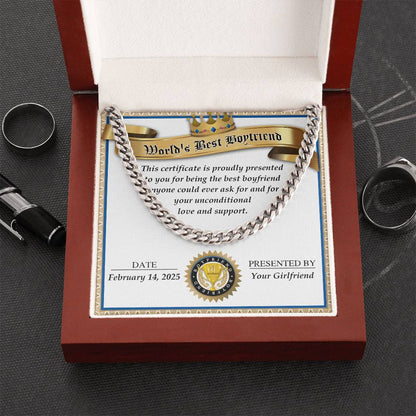 Boyfriend - Love And Support - Cuban Chain Link Necklace