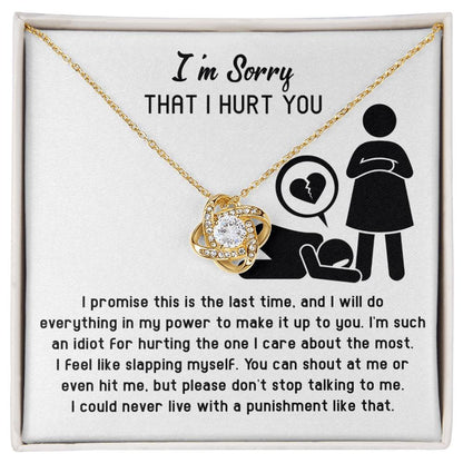 Sorry - Stop Talking - Love Knot Necklace