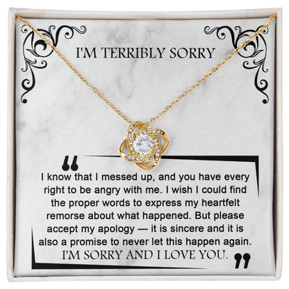 Sorry - Angry With Me - Love Knot Necklace