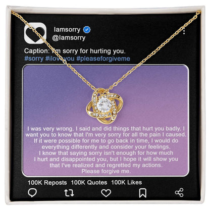 Sorry - Hurt You Badly - Love Knot Necklace