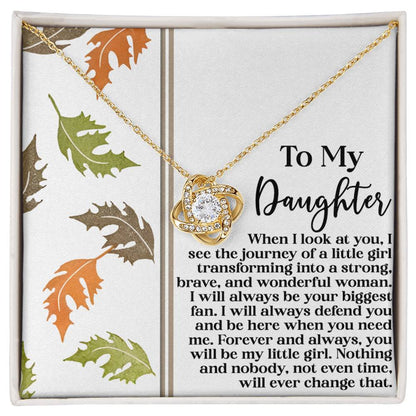 Daughter - Biggest Fan - Love Knot Necklace