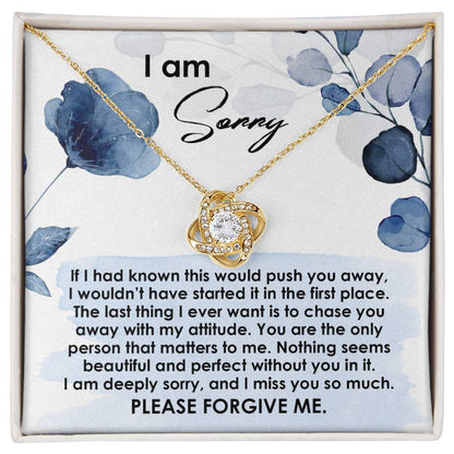 Sorry - Push You Away - Love Knot Necklace