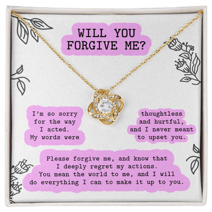 Sorry - Never Meant To - Love Knot Necklace