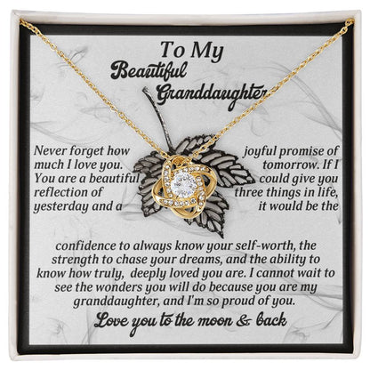 Granddaughter - Deeply Loved - Love Knot Necklace
