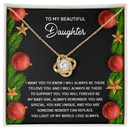 Daughter - Nobody Can Replace - Love Knot Necklace