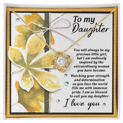 Daughter - Blessed To Call - Love Knot Necklace