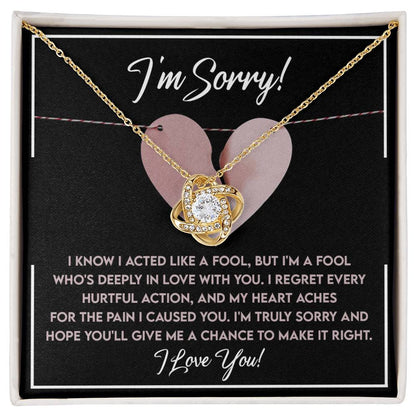 Sorry - Deeply In Love - Love Knot Necklace