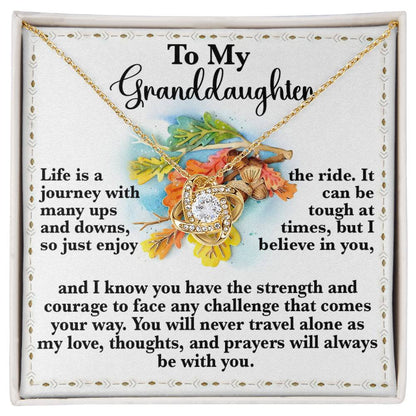 Granddaughter - Never Travel Alone - Love Knot Necklace