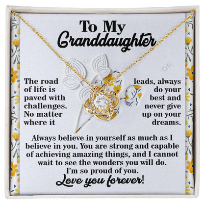 Granddaughter - On Your Dreams - Love Knot Necklace
