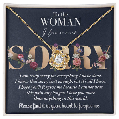 Sorry - Bear This Pain - Love Knot Necklace