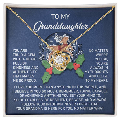 Granddaughter - Here For You - Love Knot Necklace