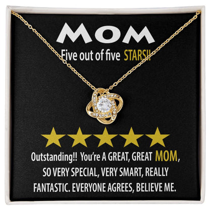 Mom - Five Stars - Love Knot Necklace