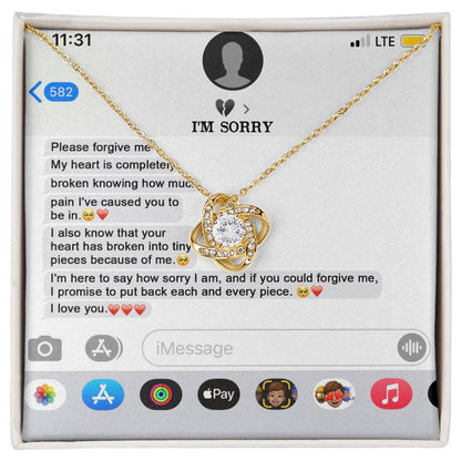 Sorry - Completely Broken - Love Knot Necklace