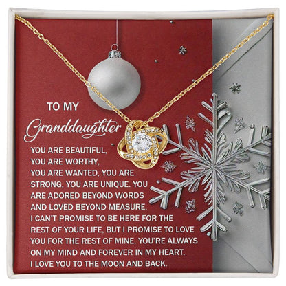 Granddaughter - Moon And Back - Love Knot Necklace