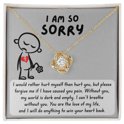 Sorry -  Dark And Empty - Love Knot Necklace