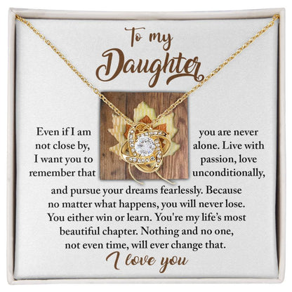 Daughter - Live With Passion - Love Knot Necklace