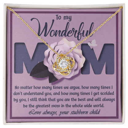 Mom - The Greatest Mom - Love Knot Necklace