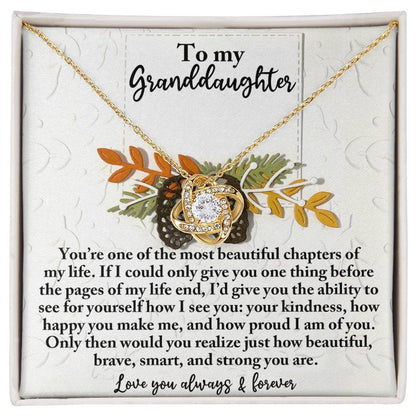 Granddaughter - How Beautiful - Love Knot Necklace