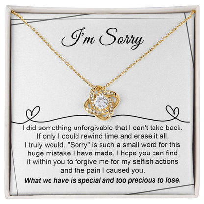 Sorry - Breaking My Heart - Love Knot Necklace