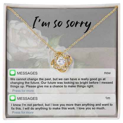 Sorry - I'm Not Perfect - Love Knot Necklace