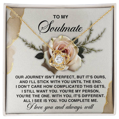Soulmate - You Complete Me - Love Knot Necklace