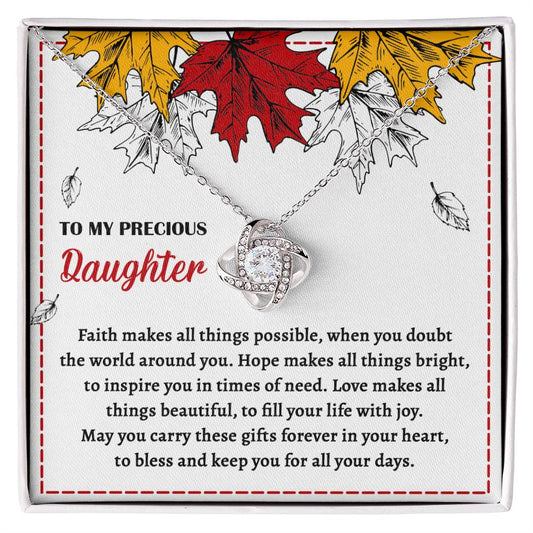 Daughter - Fill Your Life - Love Knot Necklace