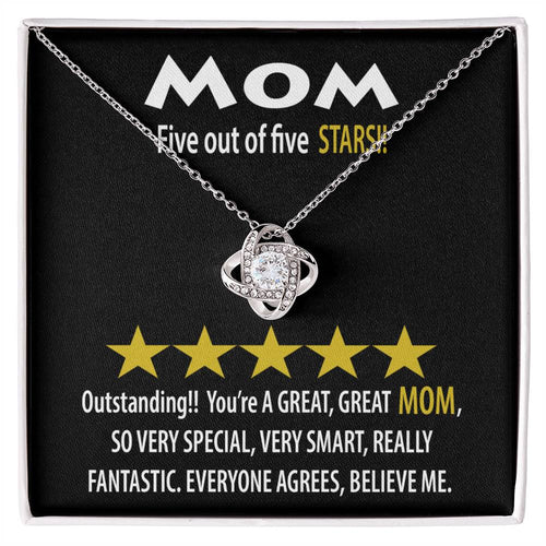 Mom - Five Stars - Love Knot Necklace