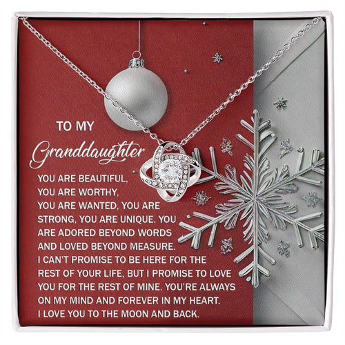 Granddaughter - Moon And Back - Love Knot Necklace