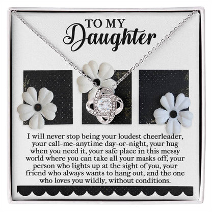 Daughter - Loudest Cheerleader - Love Knot Necklace