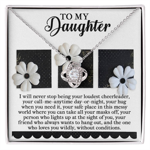 Daughter - Loudest Cheerleader - Love Knot Necklace
