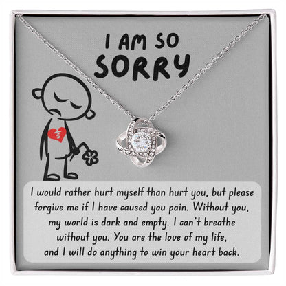 Sorry -  Dark And Empty - Love Knot Necklace