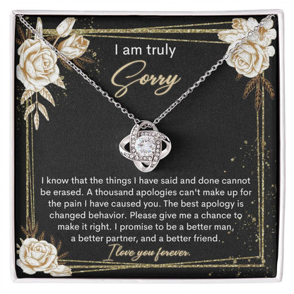 Sorry - Cannot Be Erased - Love Knot Necklace
