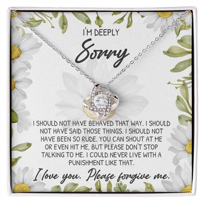 Sorry - Please Do Not Stop - Love Knot Necklace