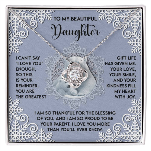 Daughter - Fill My Heart - Love Knot Necklace