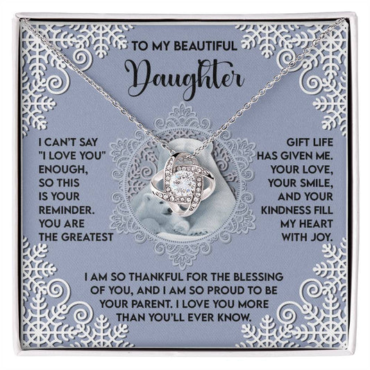 Daughter - Fill My Heart - Love Knot Necklace