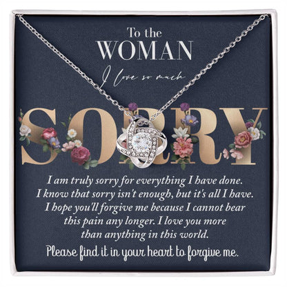 Sorry - Bear This Pain - Love Knot Necklace