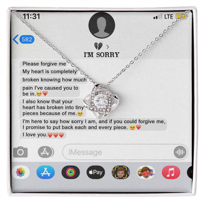 Sorry - Completely Broken - Love Knot Necklace