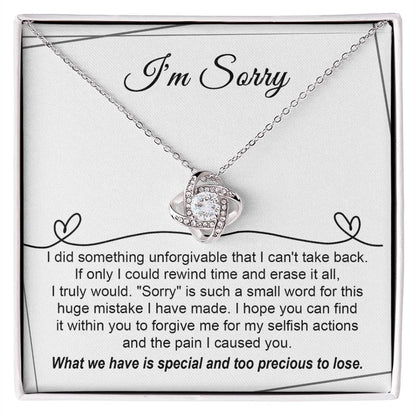 Sorry - Breaking My Heart - Love Knot Necklace