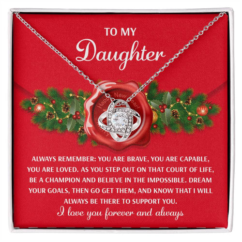 Daughter - Be A Champion - Love Knot Necklace