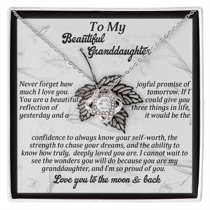 Granddaughter - Deeply Loved - Love Knot Necklace