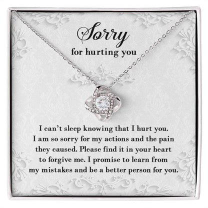 Sorry - Can’t Sleep - Love Knot Necklace